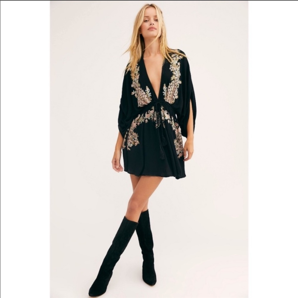 Free People Pineapple Embroidered Dress